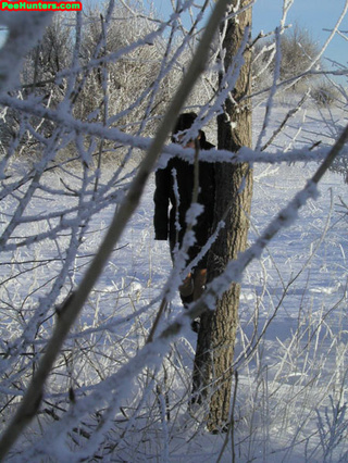 spying girl peeing the