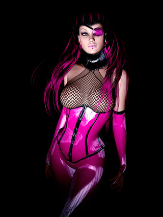 látex vestidas grandes boobed