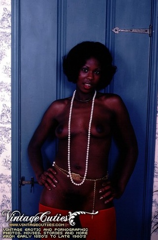 curly black babe posing