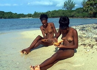 sitting beach interesting ebony