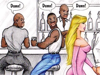 cartoon hubby watching wife