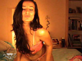 cool long-haired chick undresses