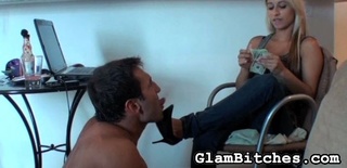 blonde slut pays money