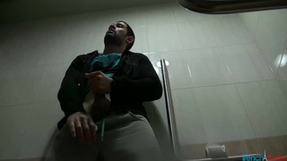 guy jerking toilet head