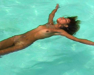 lovely exotic beauty swimming