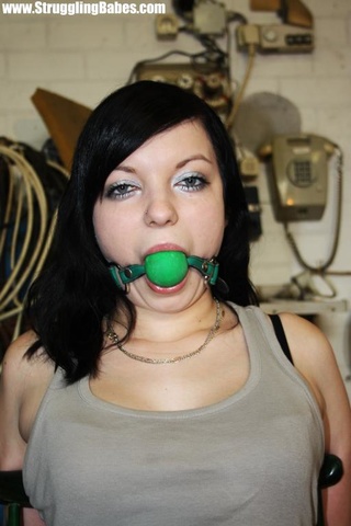 brunette chick jeans gagball