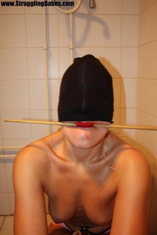 poor naked girl stick