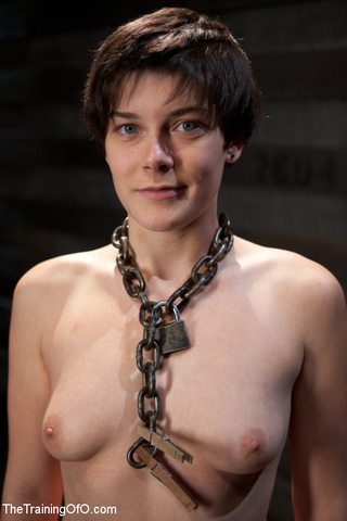 short-haired girl chain neck