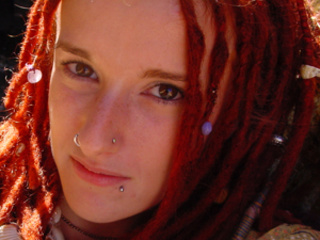 red teen girl dreads