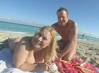 blonde fatso sunbathing naked