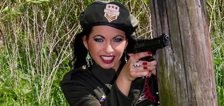 gorgeous brunette lieutenant pumped
