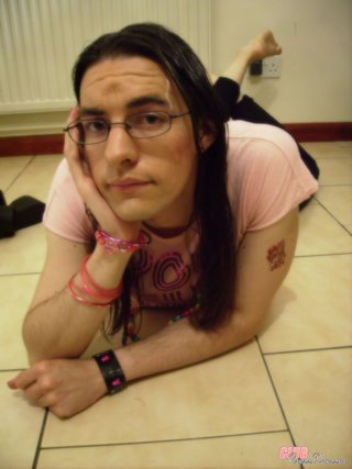 bored male chick glasses