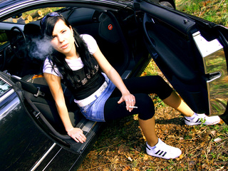 smoking dark haired veronica