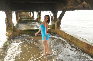 amiga, latina, turista, vestido