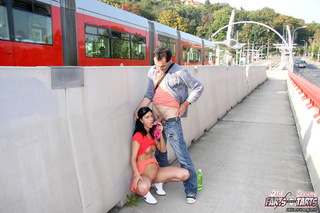 horny couple loves railway