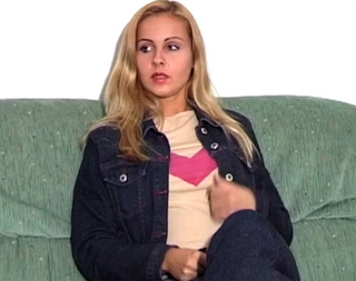 blonde babe jeans jacket