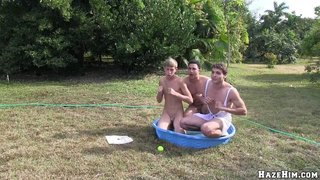 afortunado, gay, rodillas, sumisión