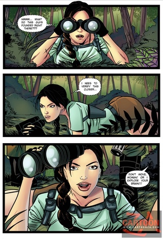 lara croft caught spying