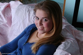 chubby redhead stretching her