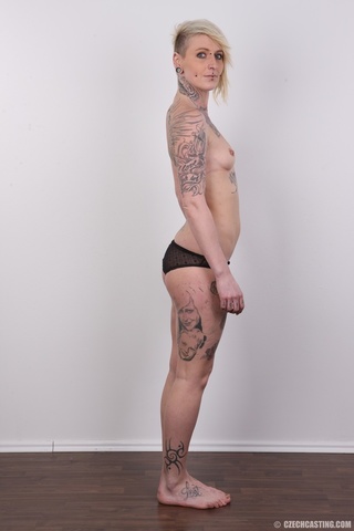 wild blonde multiple tattoos