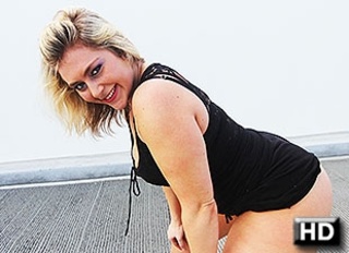 busty blonde mom black