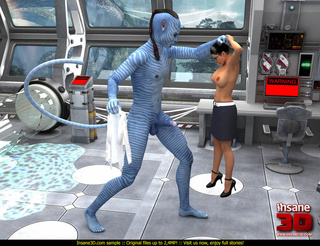 horny blue striped alien