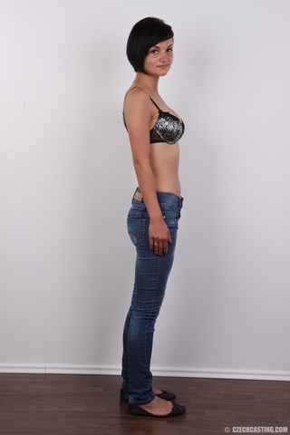 slim short-haired brunette babe