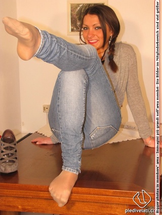 chica mona chavala apretada azul