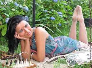 encantadora negras cabello chavala