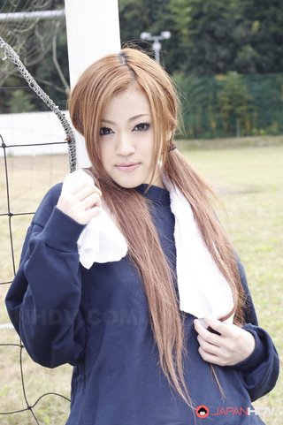 long-haired honey poses blue