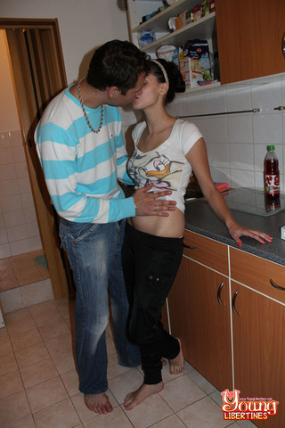 couple kissing kitchen results