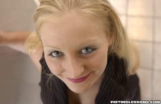 classy blonde poses pristine
