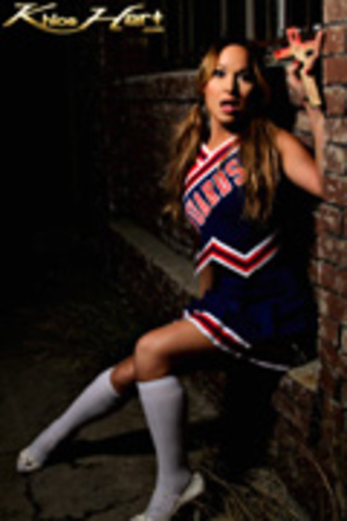 pigtailed tranny posing cheerleader's