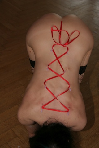 slender sexy brunette scoffed