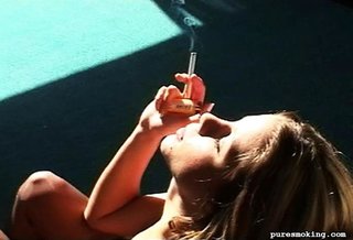 sexy chick bra smoking