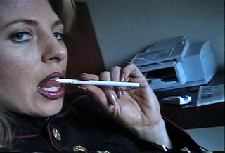 milf uniform smoking cigarette