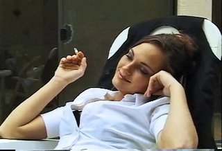 hot brunette gal enjoys