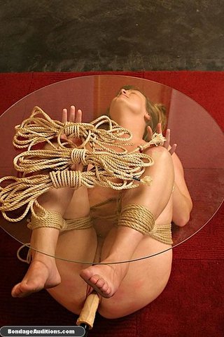 lady gets tied ropes