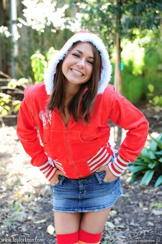 stunning babe red jacket