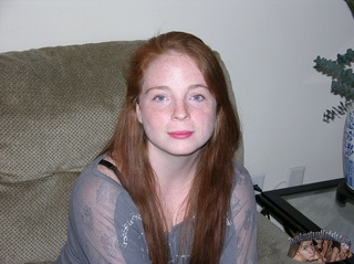 cute redhead peels gray