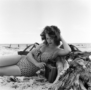 vintage playboy model showing