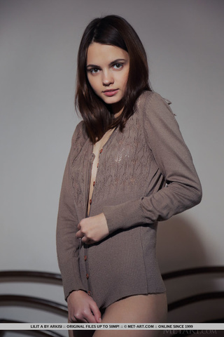 beautiful teen opens brown