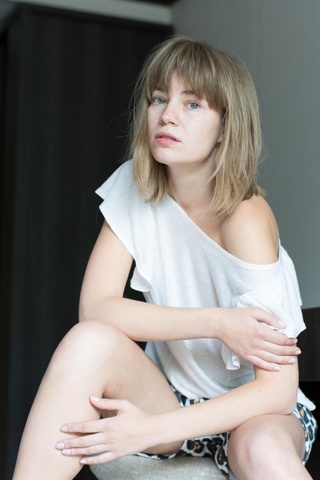 skinny short haired chick