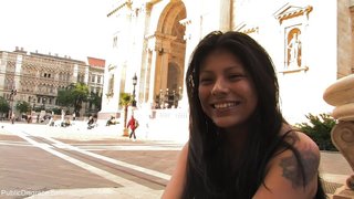 undressed public gal ball-gagged
