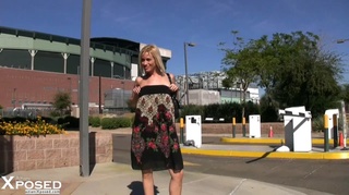 steaming hot blonde public