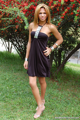 blonde tranny model showing