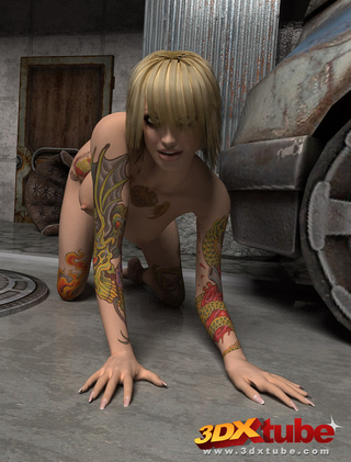 tattooed tart reveals ass