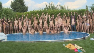 girls relaxed outdoor party