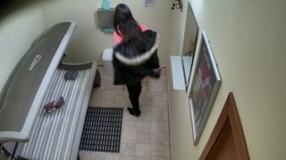 young lady takes off