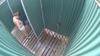 spy-cam caught brunette teen